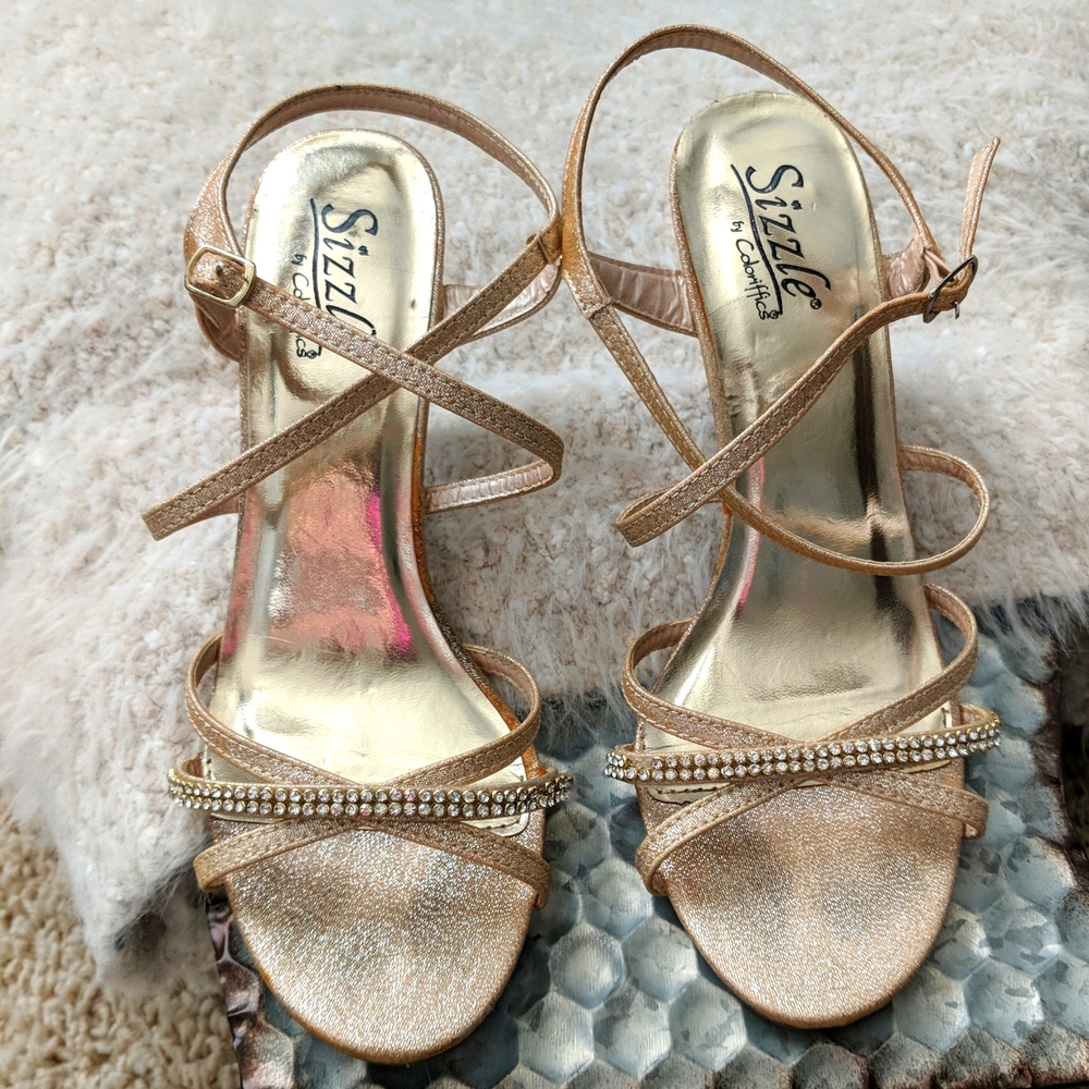 Women's Gold Metallic Heels